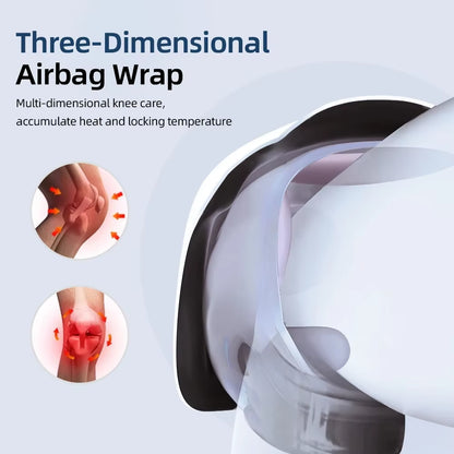 Electric Knee Massage Pad 3 Levels Wireless 3D Airbag Hot Compress Vibration Massager with Red Light Knee Massage Health Care