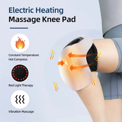 Electric Knee Massage Pad 3 Levels Wireless 3D Airbag Hot Compress Vibration Massager with Red Light Knee Massage Health Care