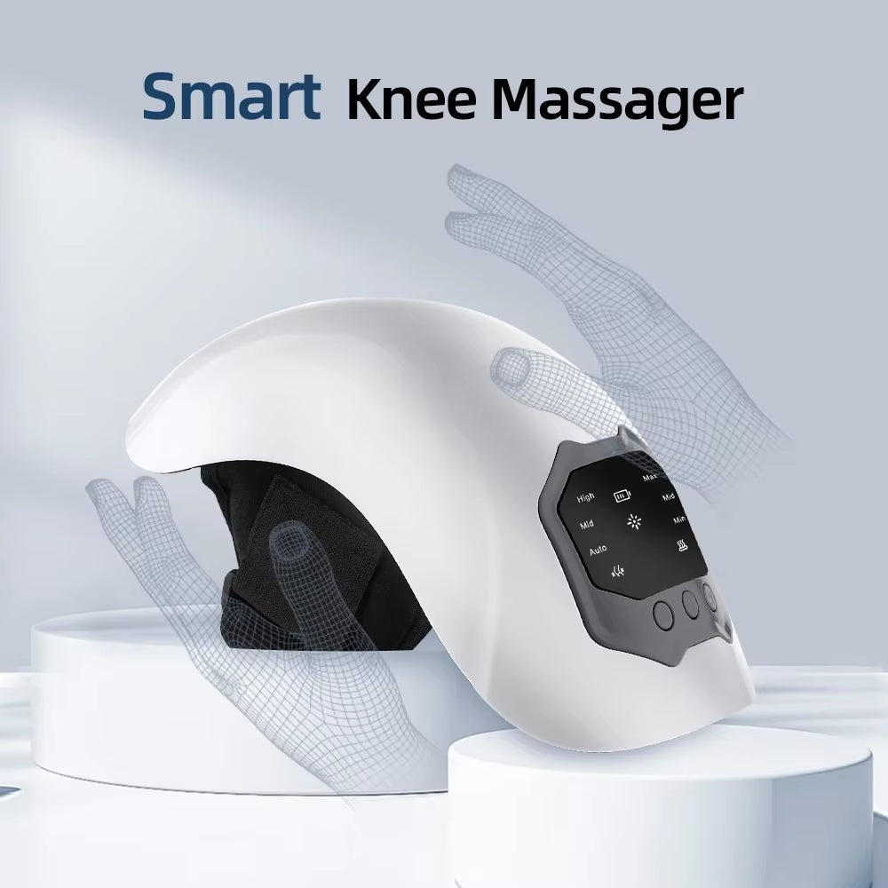 Electric Knee Massage Pad 3 Levels Wireless 3D Airbag Hot Compress Vibration Massager with Red Light Knee Massage Health Care